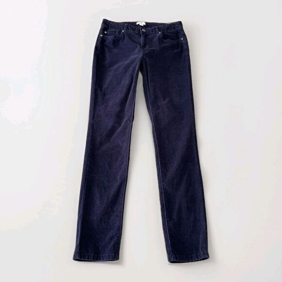 crown & ivy Pants - Crown & Ivy Skinny Corduroy Pants Womens 4 Blue Ankle Preppy Casual